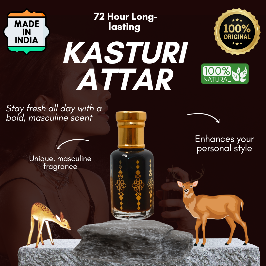 Original Kasturi Attar – Long-Lasting & Exotic Musk Fragrance  (Buy 1 Get 1 Free)