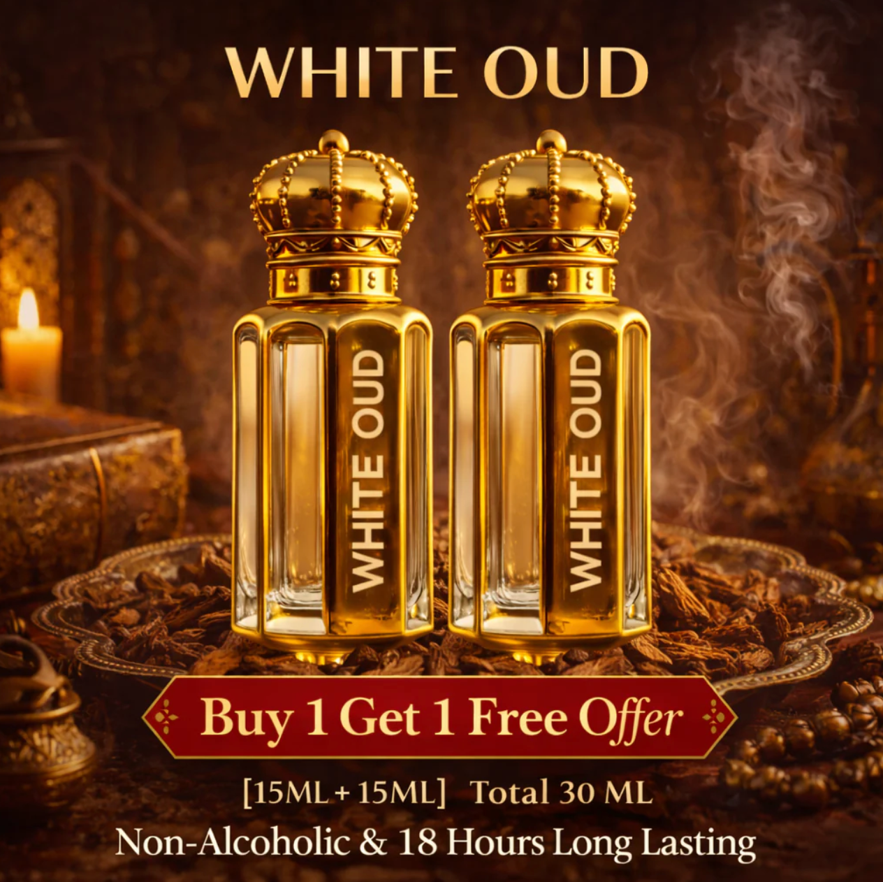 The White Oud Attar - 15ML + 15ML (BUY 1 GET 1 FREE)
